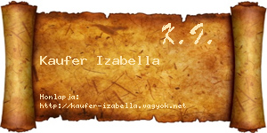 Kaufer Izabella névjegykártya